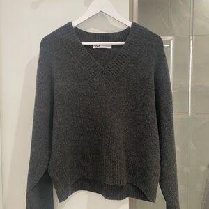 Zara Women's Oversized V-Neck Sweater